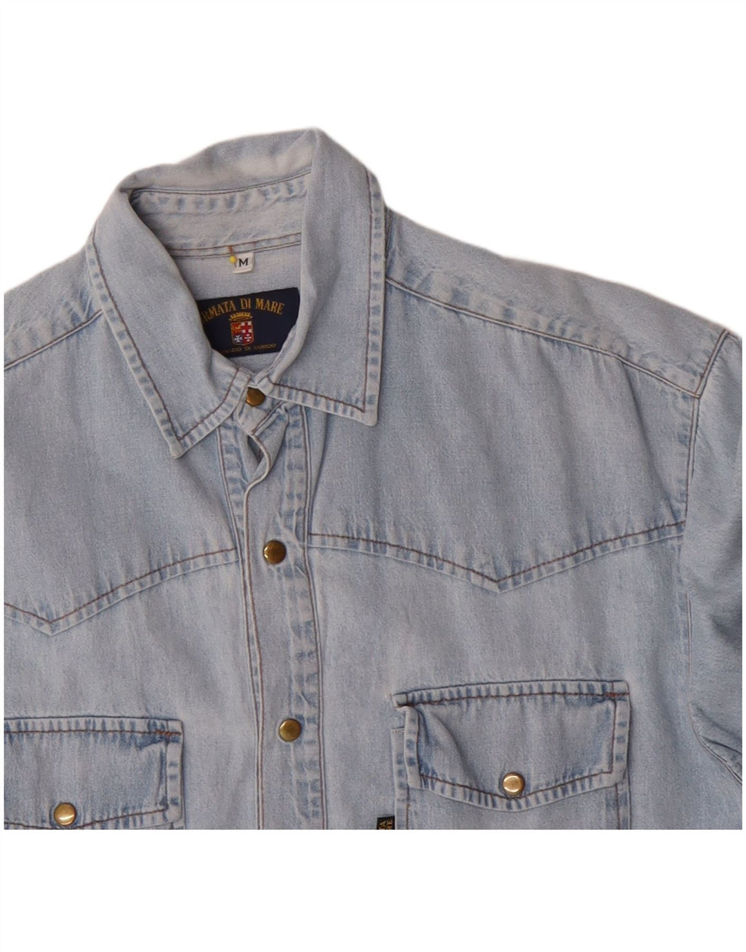 Armata Di Mare Camisa Vaquera Hombre Algodón Azul Medio