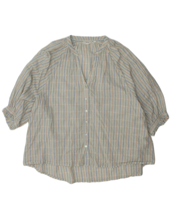 Blusa camisera extragrande de manga 3/4 para mujer de Fat Face UK 46 Large Blue Check