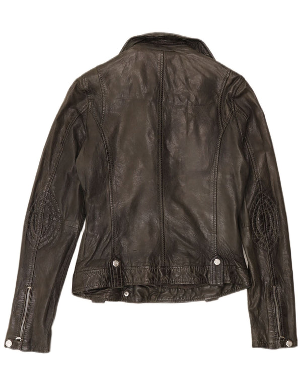 Gipsy - Chaqueta motera de piel para mujer, talla 6, XS, color negro