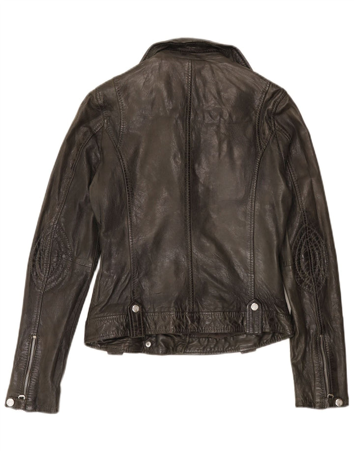 Gipsy - Chaqueta motera de piel para mujer, talla 6, XS, color negro