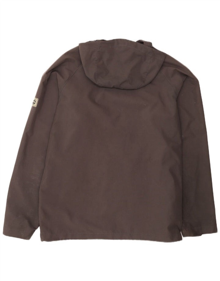 JACK WOLFSKIN Chaqueta impermeable con capucha para hombre UK 48 2XL Negro Poliéster