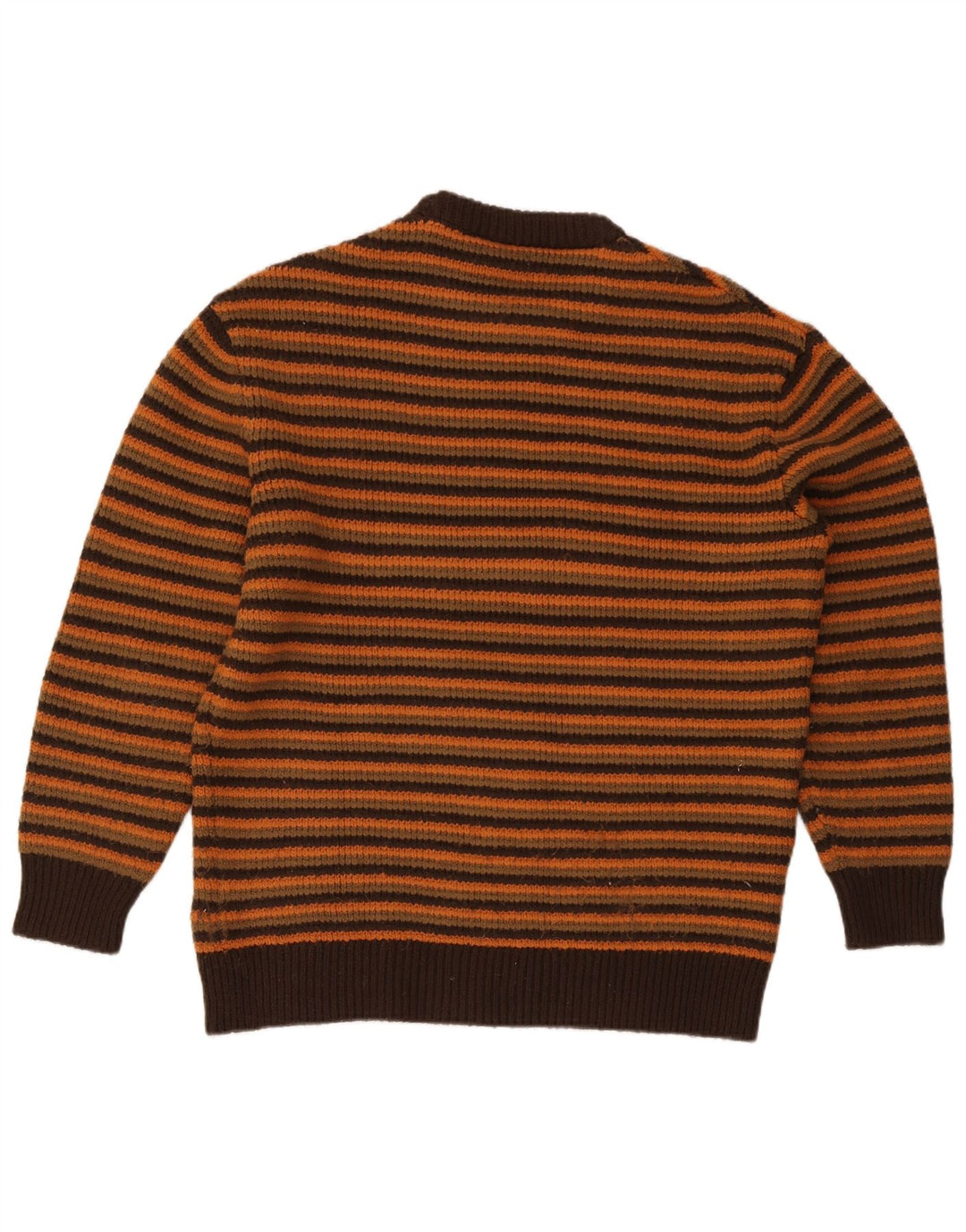 Zara Hombre Jersey Cuello Redondo Jersey XL Marrón Rayas
