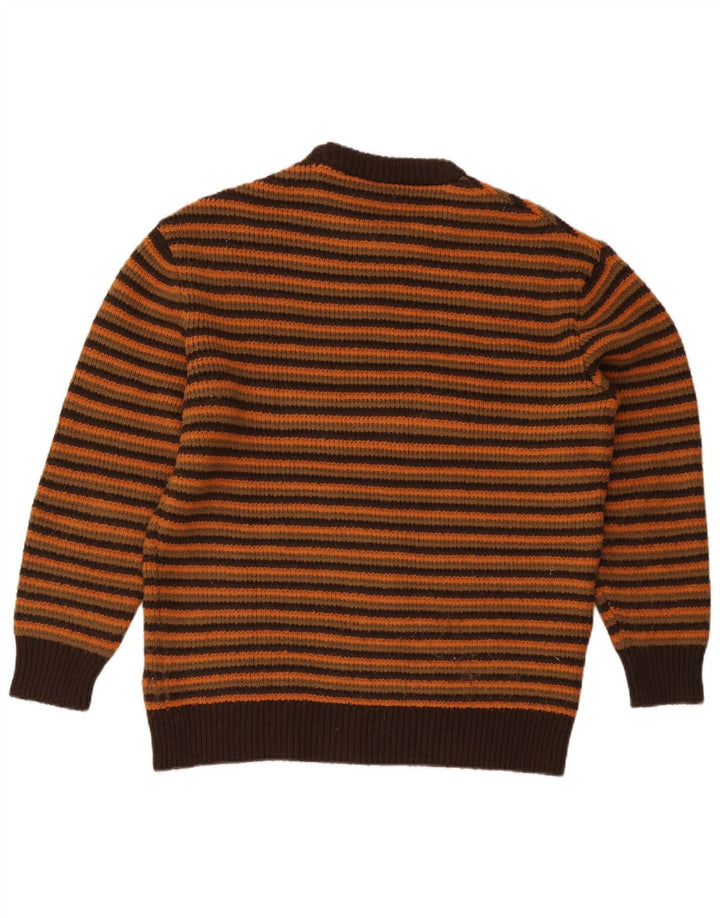 Zara Hombre Jersey Cuello Redondo Jersey XL Marrón Rayas
