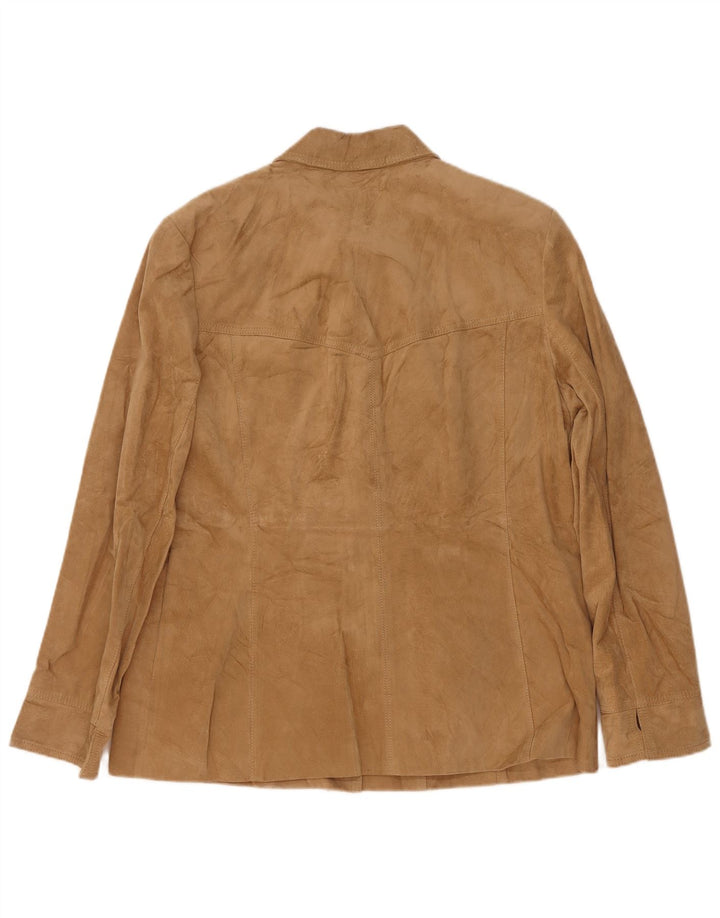 Madeleine Chaqueta de ante para mujer UK 44 Cuero beige grande