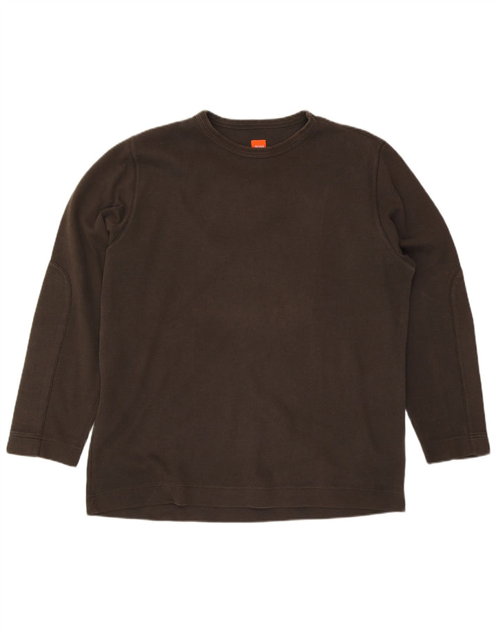 Hugo Boss Hombre Top Manga Larga 2XL Algodón Caqui