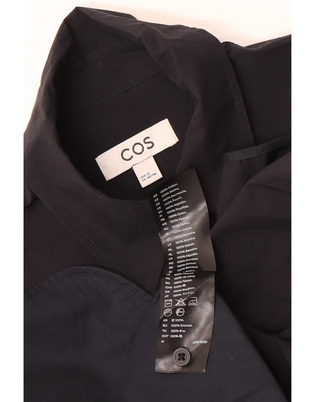 Cos Vestido recto extragrande para mujer EU 32 2XS Algodón negro
