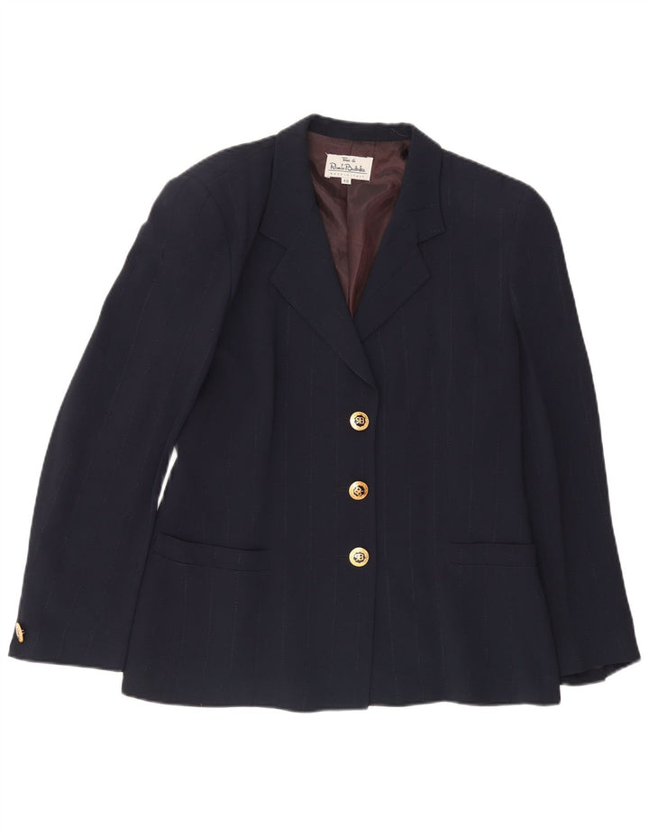 Renato Balestra Chaqueta Blazer de 3 Botones para Mujer IT 48 XL Acetato Azul Marino