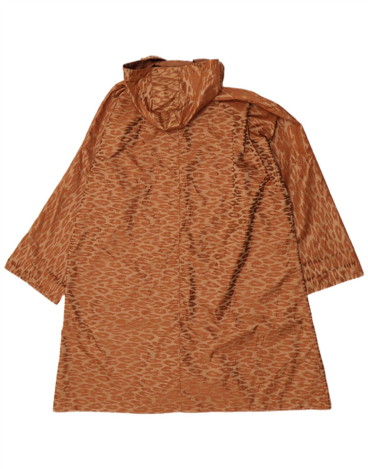 Vintage mujer oversize longline abrigo Reino Unido 14 marrón medio clásico