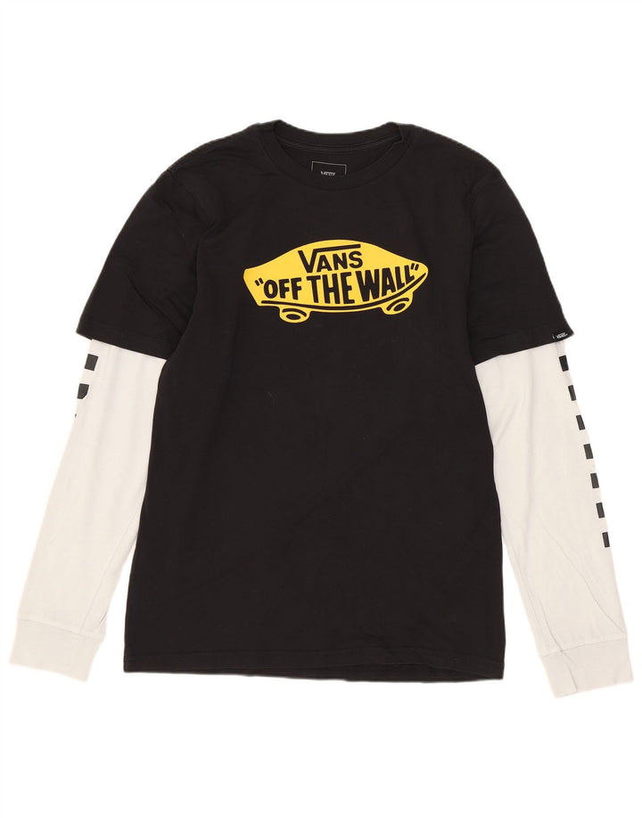 Vans Camiseta gráfica para niños de manga larga 14-15 años XL Negro Colorblock