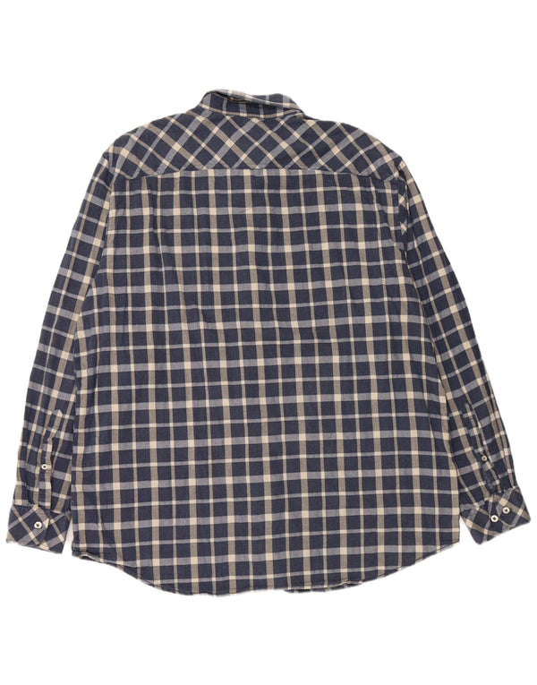 JOULES Mens Shirt 2XL Navy Blue Check Cotton