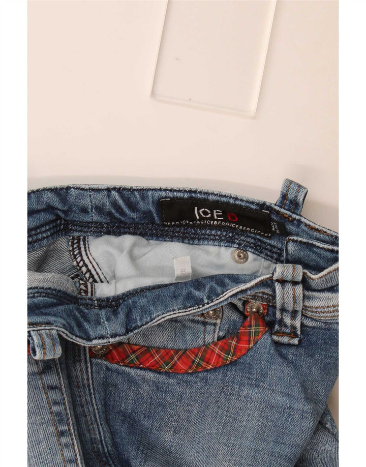 Iceberg Vaqueros Rectos Desgastados Mujer W26 L27 Azul