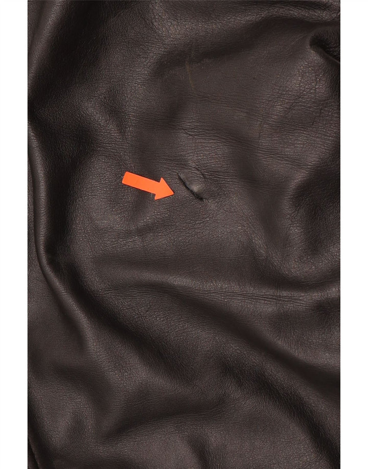 VINTAGE Mujer Moto Racer Pantalones IT 44 Medio W30 L27 Cuero Negro