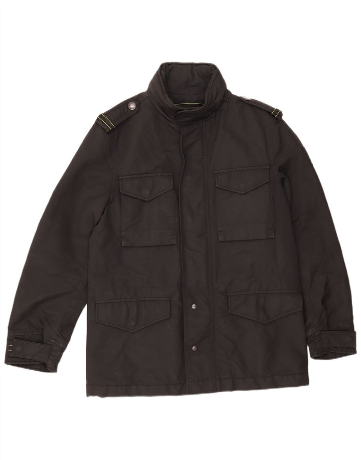 GAS Chaqueta militar para hombre UK 38 Mediana Algodón negro