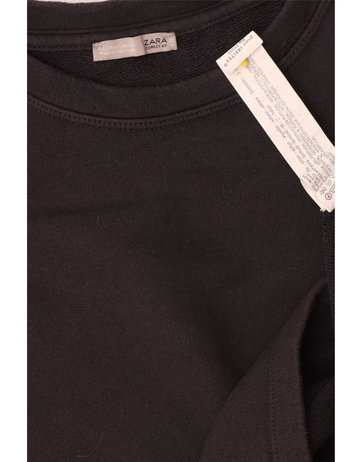 Zara Hombre Sudadera Jumper Small Negro Algodón
