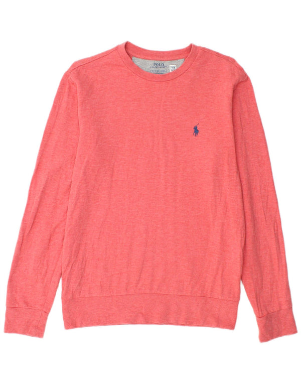 POLO RALPH LAUREN Mens Sweatshirt Jumper XS Pink Cotton