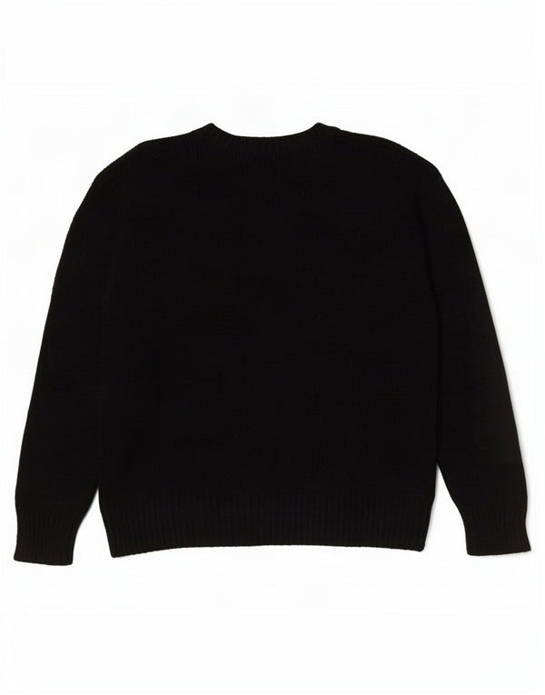 Zara - Jersey extragrande con cuello redondo para mujer, talla 40, poliéster negro grande