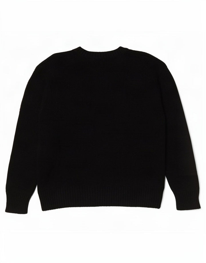 Zara - Jersey extragrande con cuello redondo para mujer, talla 40, poliéster negro grande