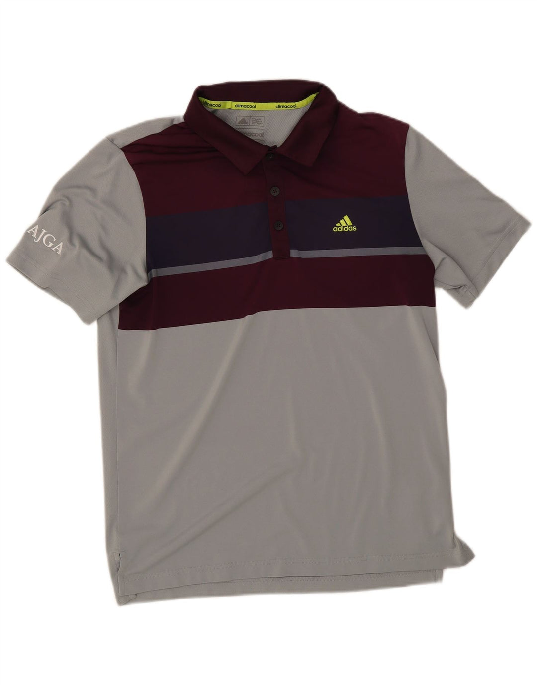 Adidas Mens Climacool Polo Polo Pequeño Gris Colorblock Poliéster