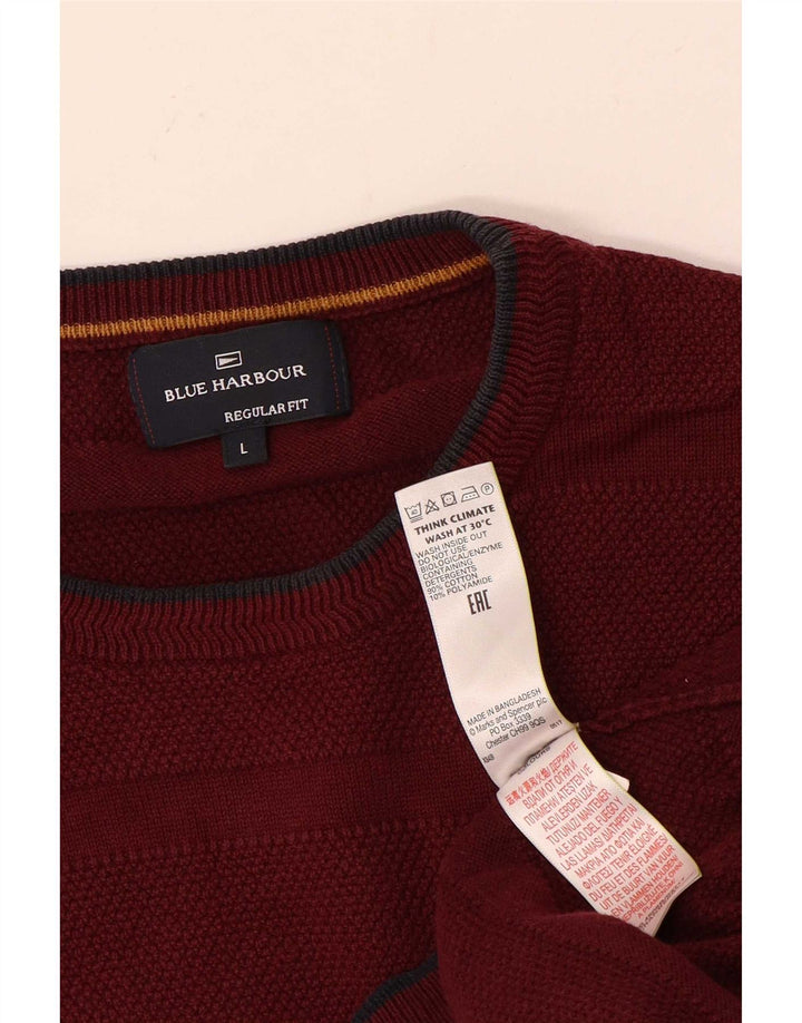 Marks & Spencer - Jersey de cuello redondo para hombre, color azul, color granate