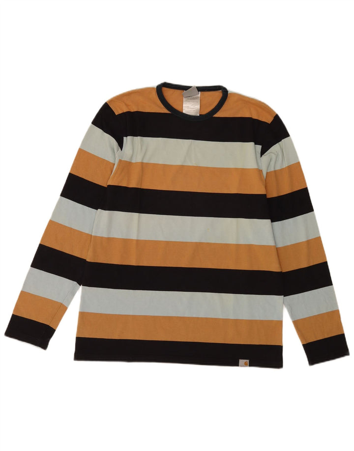 Carhartt Hombre Top Manga Larga Pequeño Algodón A Rayas Multicolor