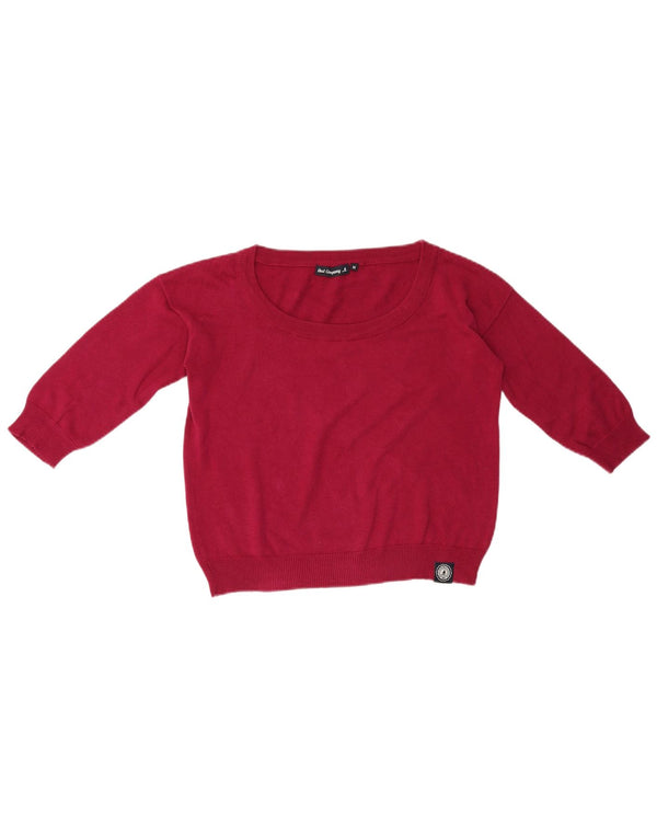 Best Company - Jersey corto con cuello barco para mujer, talla 40, color rojo medio
