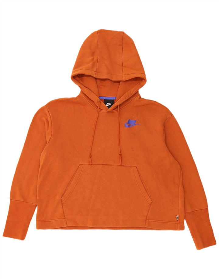 Nike - Jersey con capucha extragrande para mujer, talla 40, algodón naranja mediano