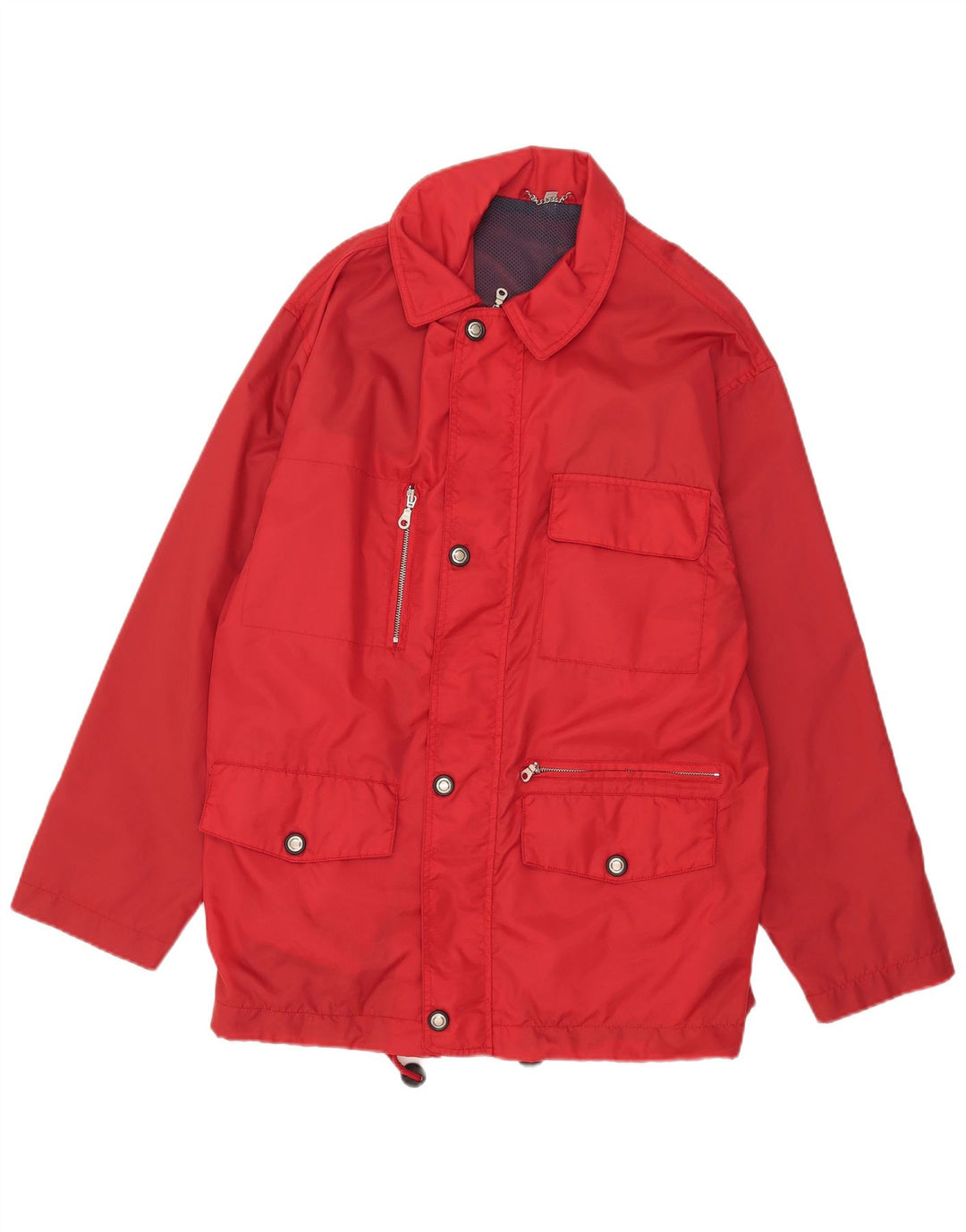 Chaqueta utilitaria vintage para hombre Reino Unido 40 Nylon rojo grande