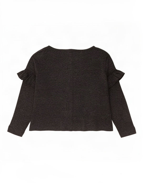 Zara Womens Top Long Sleeve UK 14 Medium Grey