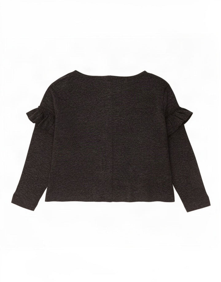 Zara Mujer Top Manga Larga UK 44 Gris Medio
