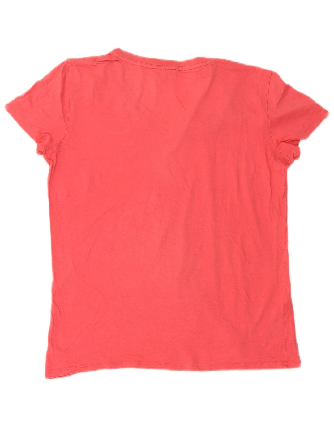Camiseta Lacoste Mujer Top Talla 42 Grande Rosa Algodón