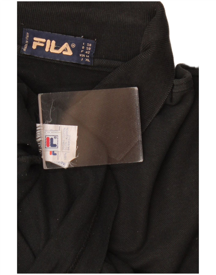 Fila Polo De Manga Larga Para Hombre IT 50 Medium Negro Algodón