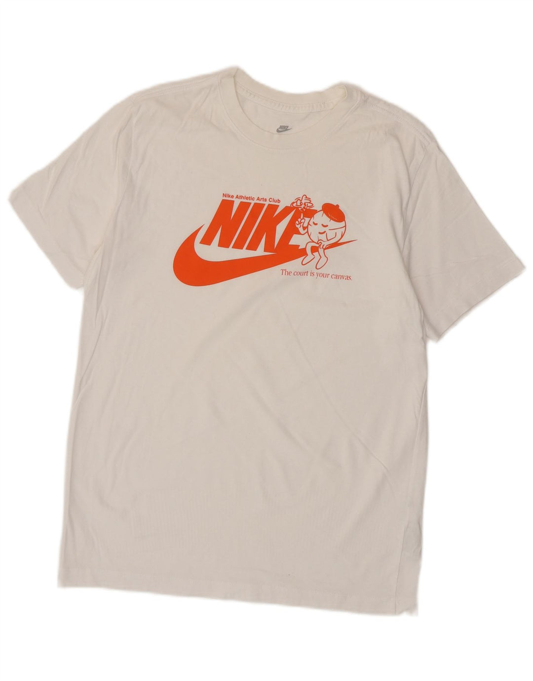 NIKE Camiseta gráfica para hombre Top mediano de algodón blanco roto