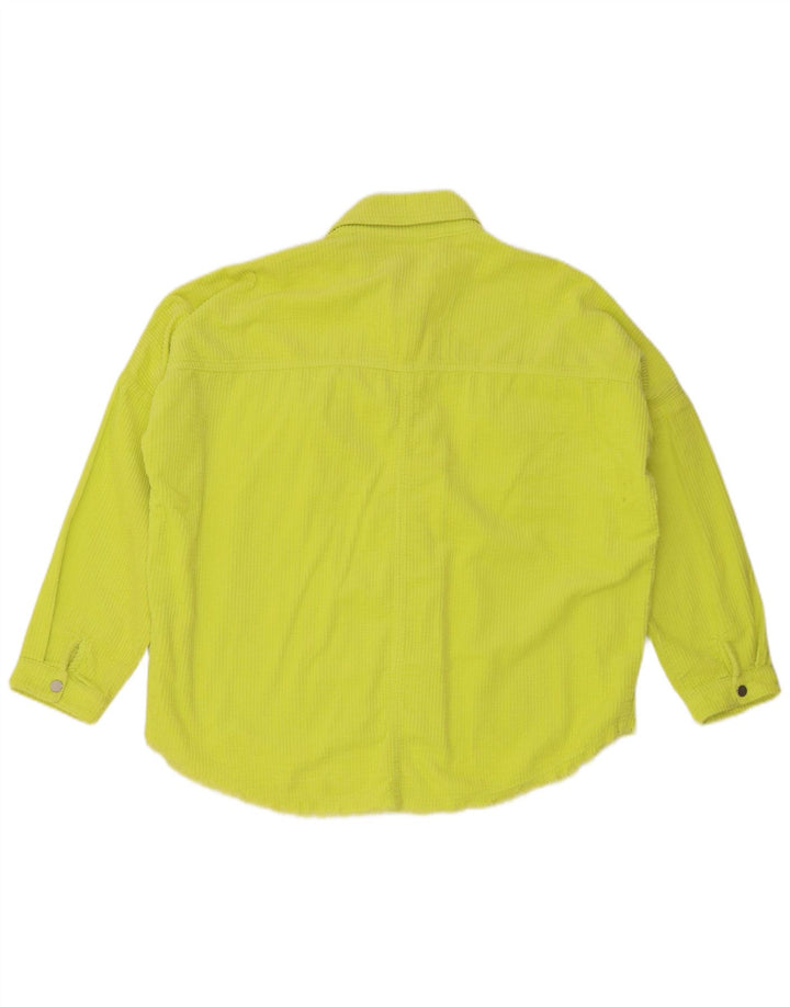 Zara Mujer Camisa De Pana Extragrande UK 44 Algodón Amarillo Medio