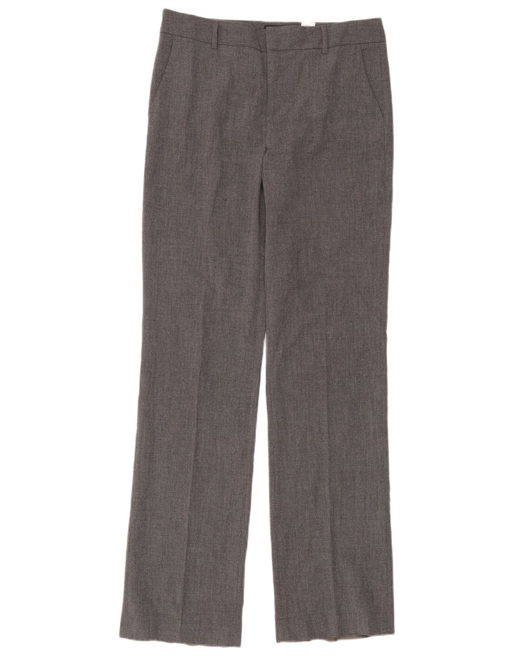 Zara Mujer Pantalón De Traje Recto EU 40 Medium W30 L34 Poliéster Gris
