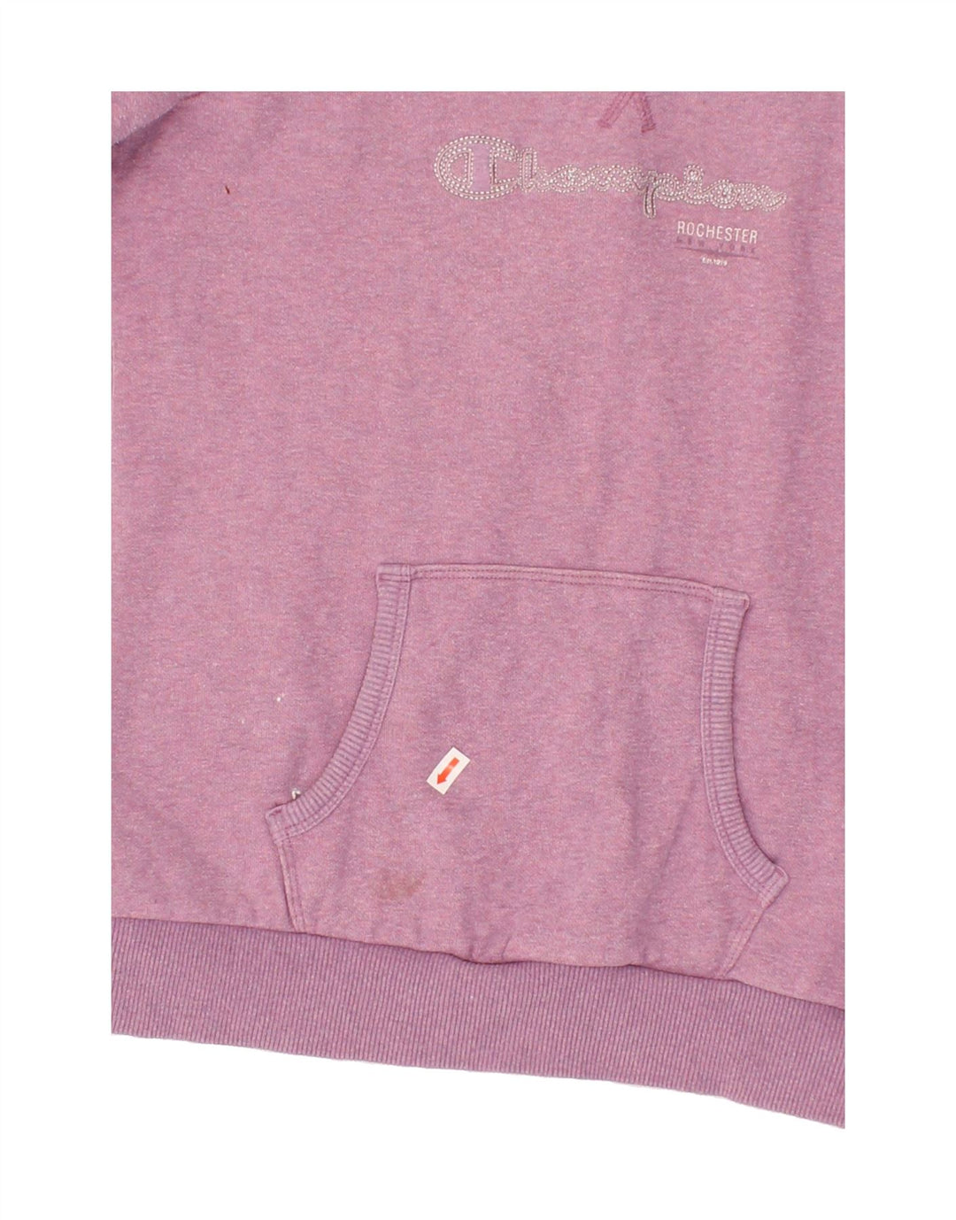 CHAMPION Womens Graphic Sweatshirt Jumper UK 12 Medium Pink Cotton | Vintage Champion | Thrift | Second-Hand Champion | Used Clothing | Messina Hembry 