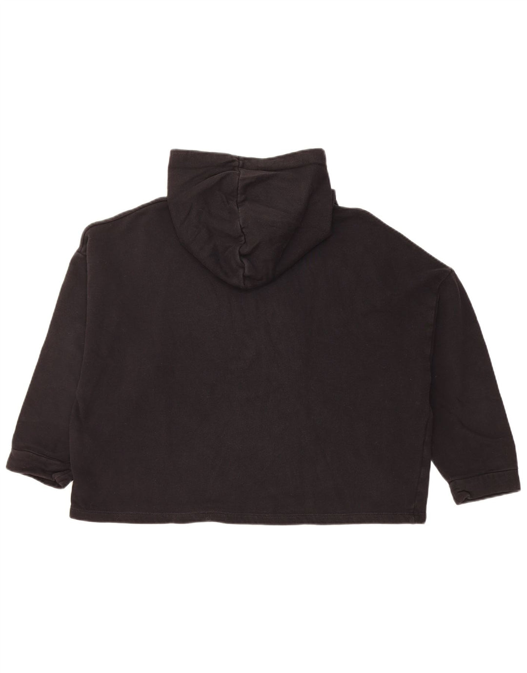 GUESS Jersey con capucha gráfico de manga 3/4 de gran tamaño para mujer UK 8 Small Negro