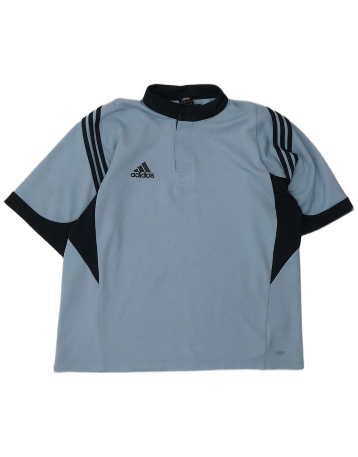 Polo Adidas Hombre Grande Azul Colorblock Poliéster
