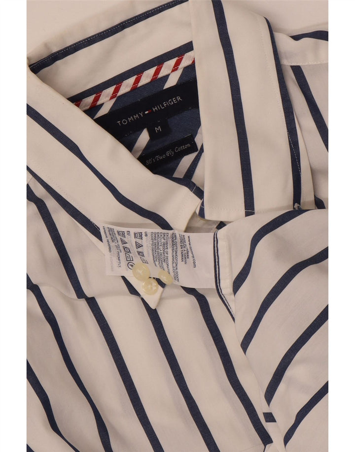 Camisa Tommy Hilfiger Hombre Mediana De Algodón A Rayas Blancas