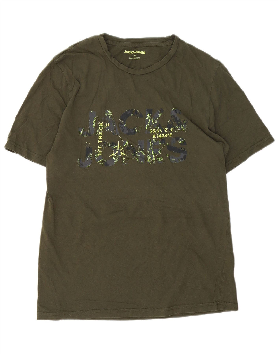 Jack & Jones Hombre Camiseta Gráfica Top Medium Khaki Algodón