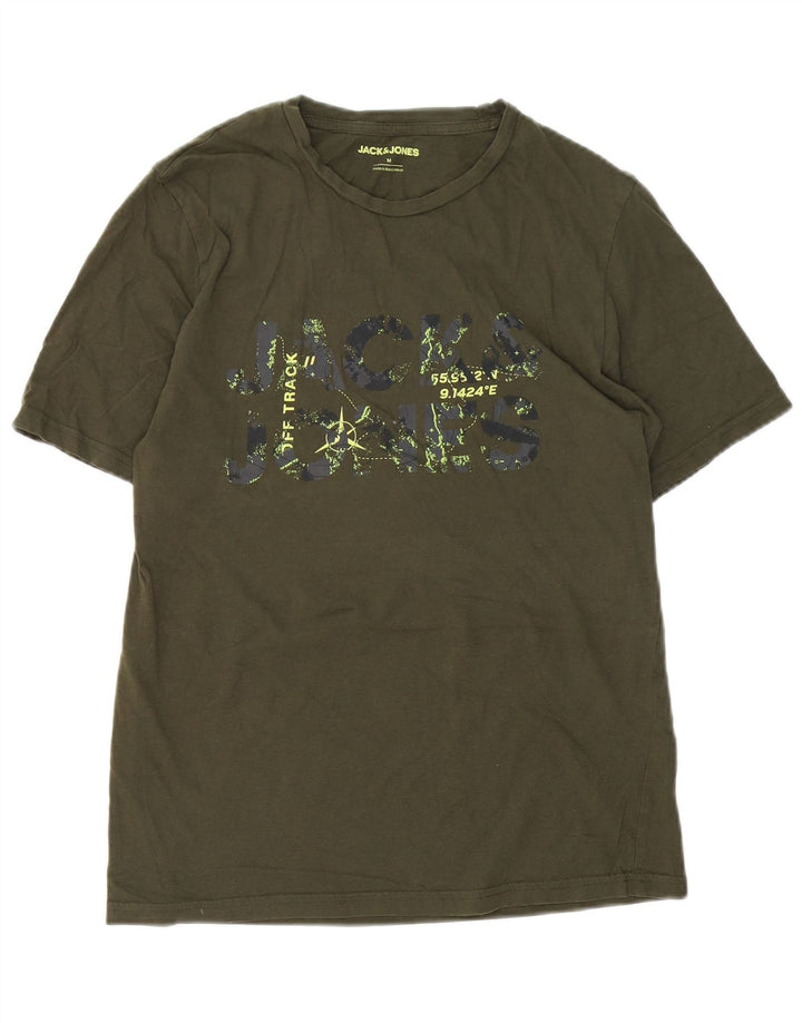 Jack & Jones Hombre Camiseta Gráfica Top Medium Khaki Algodón