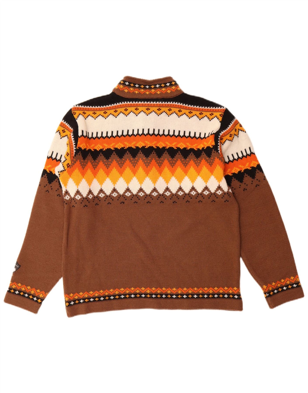 Campagnolo Jersey Con Cuello Y Cremallera De Lana Geométrica Marrón Medio Hombre