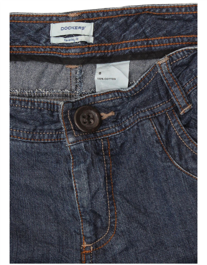 DOCKERS Vaqueros de pierna ancha de ajuste favorito para mujer US 8 Medium W30 L31 Azul marino