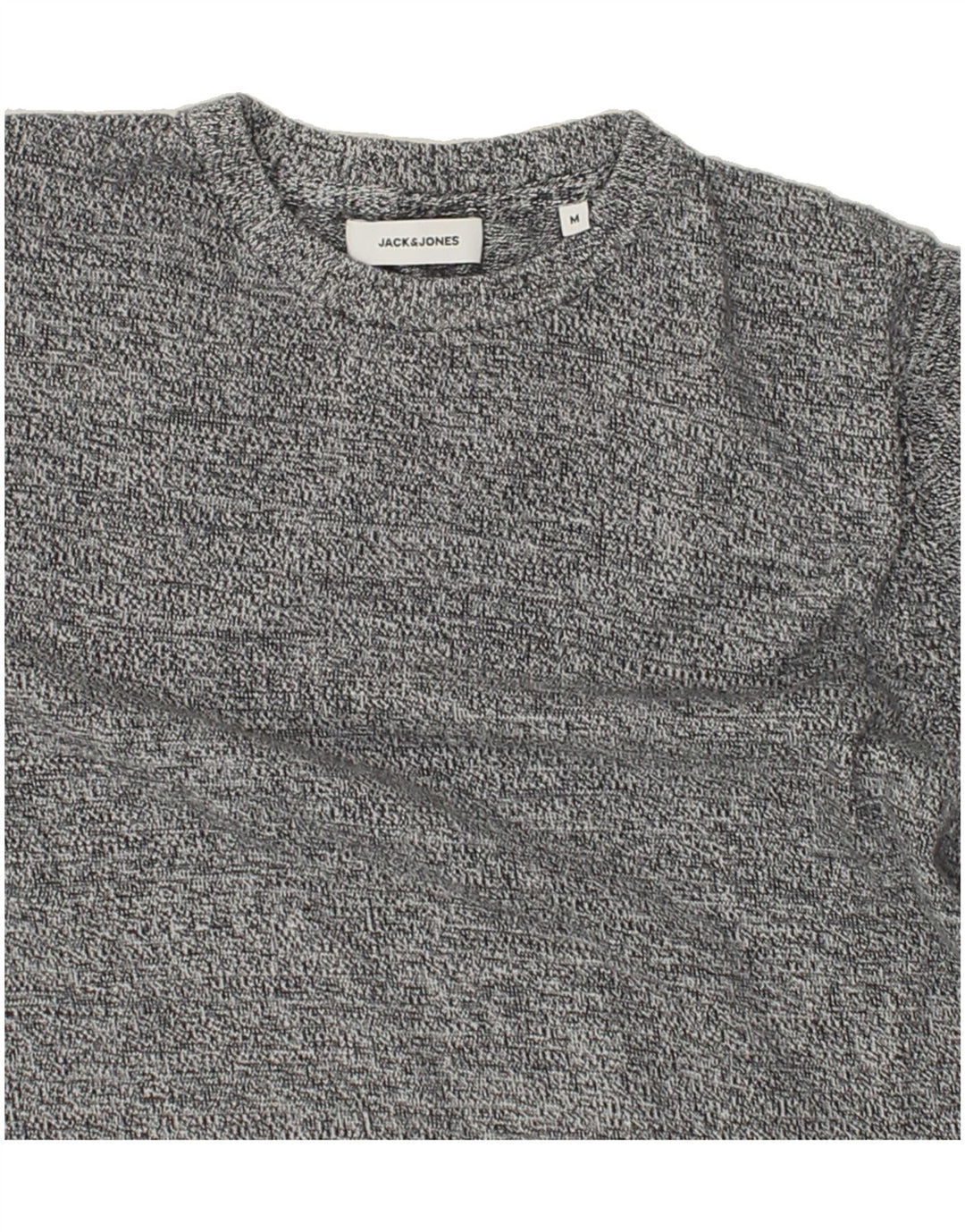 JACK & JONES Mens Crew Neck Jumper Sweater Medium Grey Flecked Cotton Vintage Jack & Jones and Second-Hand Jack & Jones from Messina Hembry 