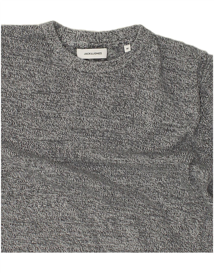 JACK & JONES Mens Crew Neck Jumper Sweater Medium Grey Flecked Cotton Vintage Jack & Jones and Second-Hand Jack & Jones from Messina Hembry 