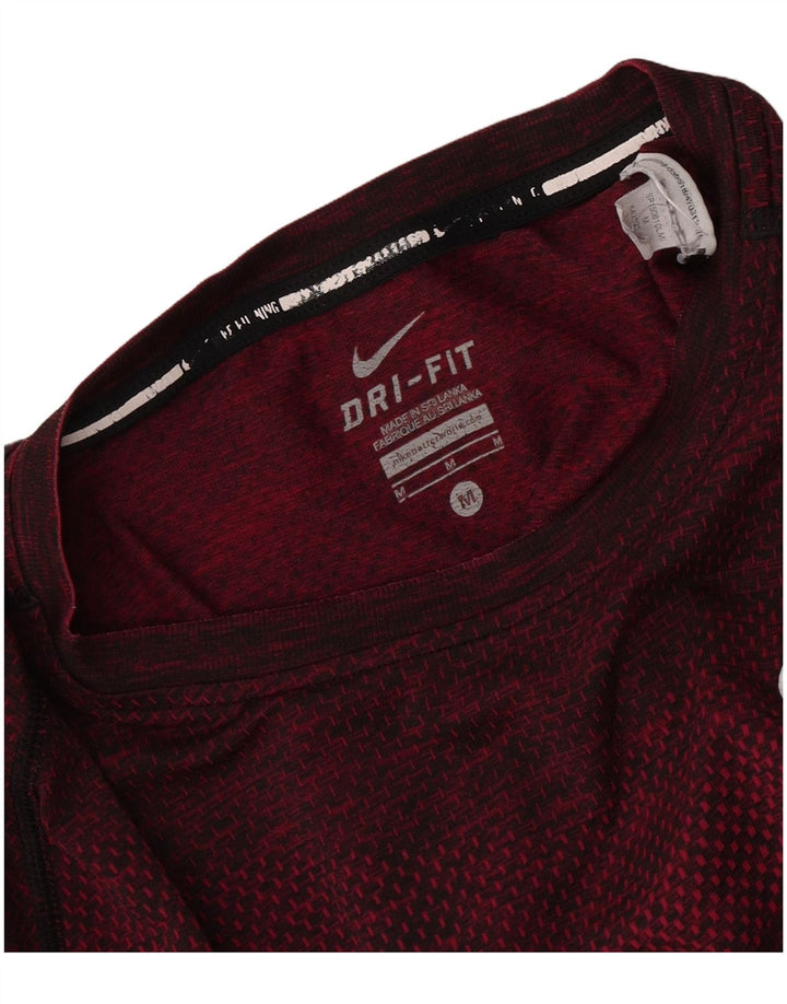 Camiseta Nike Dri Fit para hombre Top medio borgoña moteado