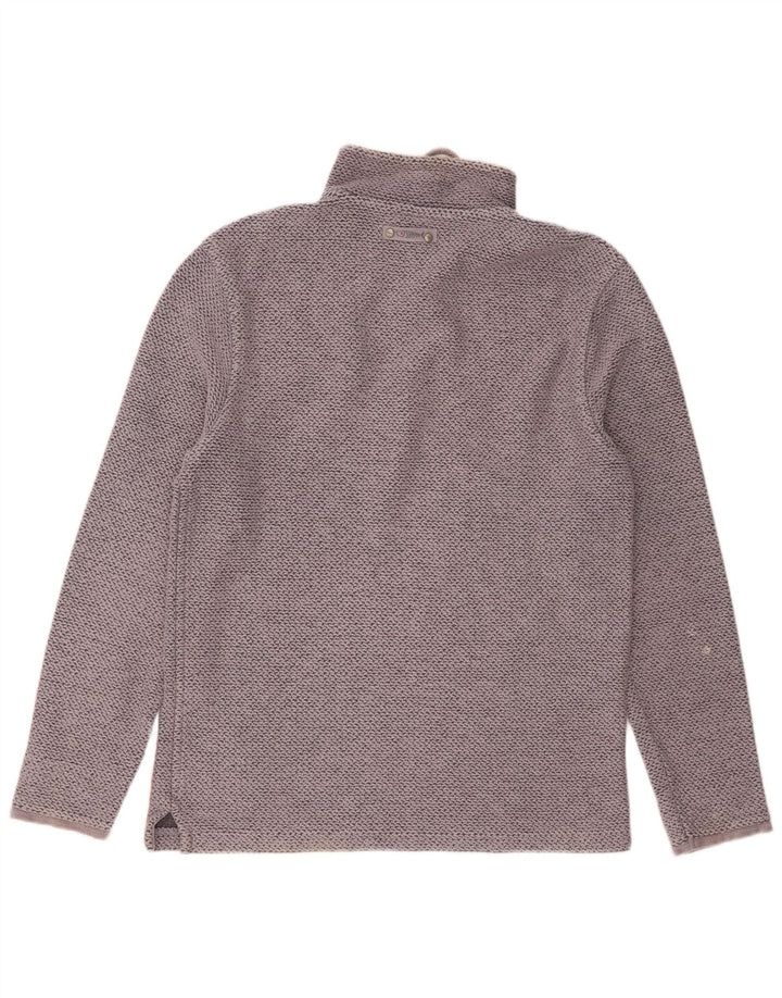 Weird Fish - Sudadera con cuello y cremallera para hombre, jersey de algodón moteado en gris medio
