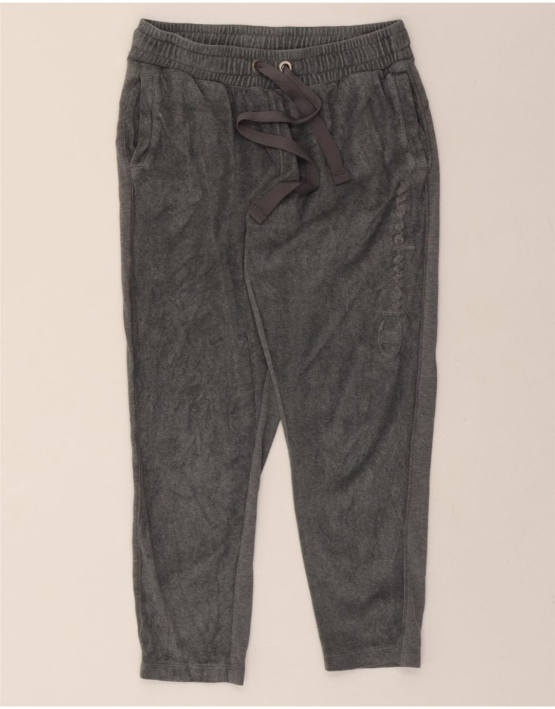 CHAMPION Womens Graphic Tracksuit Trousers UK 14 Medium  Grey Cotton Vintage Champion and Second-Hand Champion from Messina Hembry 