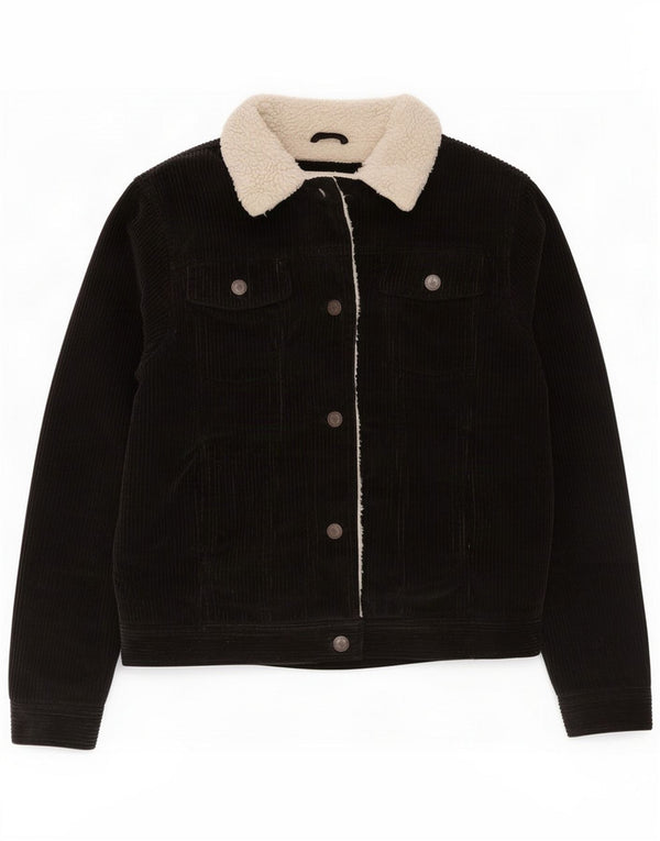 Chaqueta de pana sherpa para niña Marks & Spencer 13-14 años Bloque de color negro