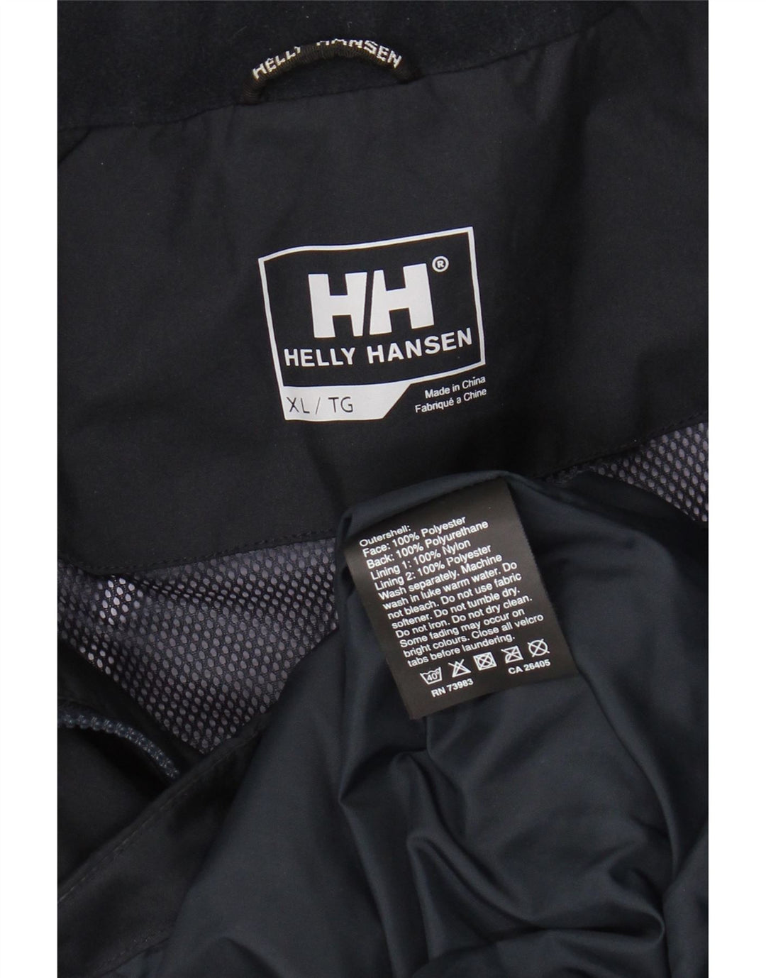 HELLY HANSEN Womens Rain Jacket UK 18 XL Navy Blue Polyester Vintage Helly Hansen and Second-Hand Helly Hansen from Messina Hembry 