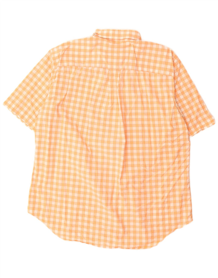 Burberry Camisa De Manga Corta De Algodón A Cuadros Naranja Grande Para Hombre